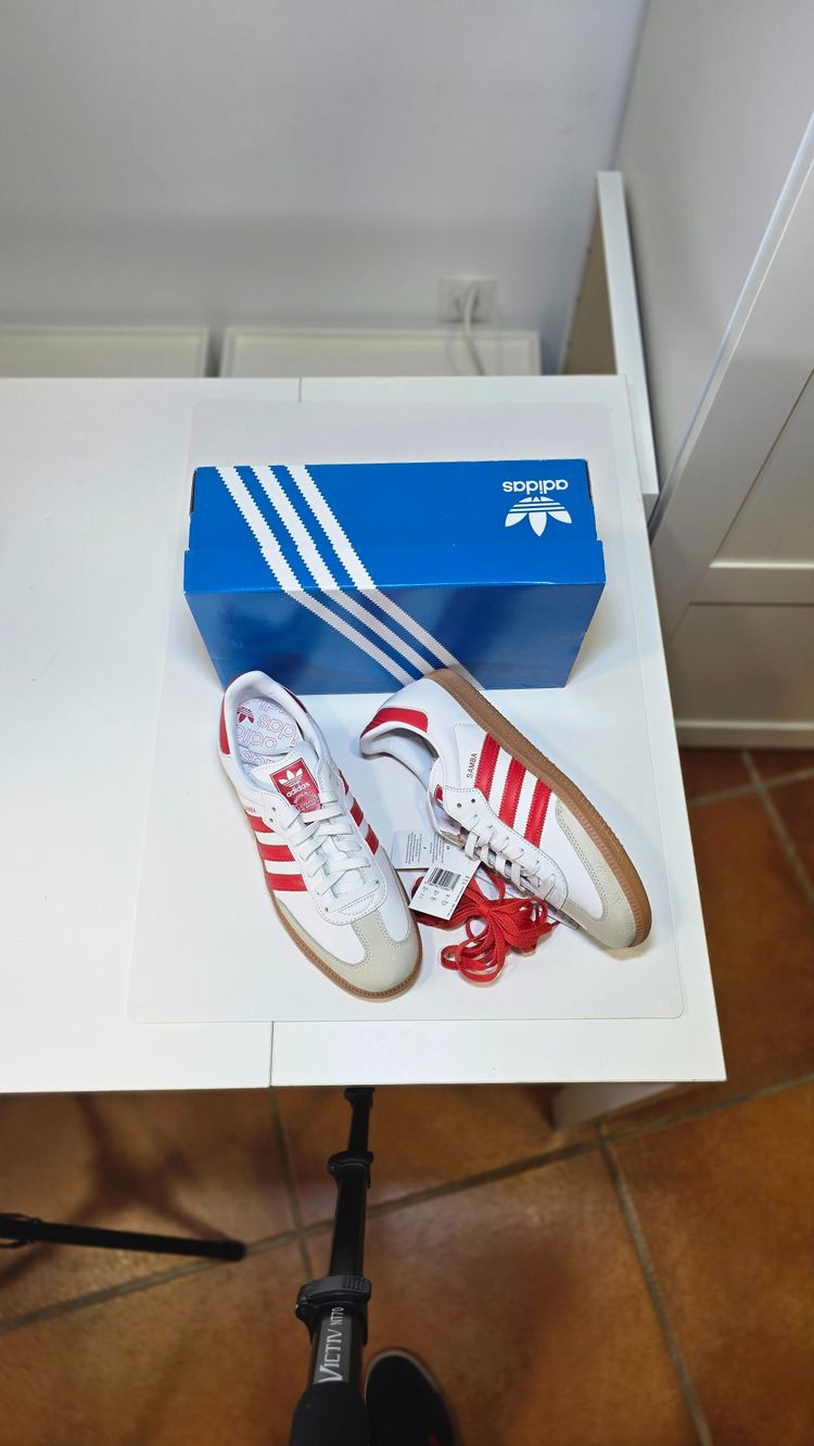 Adidas Originals Adidas White Sneakers With Red Stripes product image